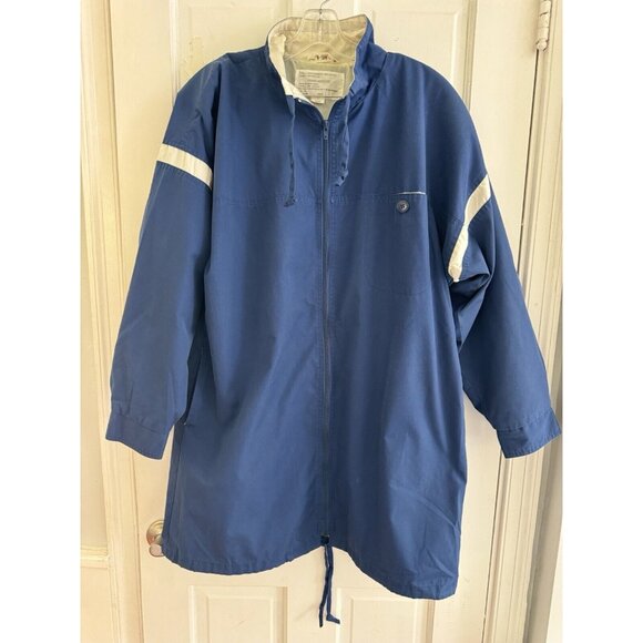 Vintage Sears Parka Nylon Rain Coat Cold Weather Jacket Men’s Sz XL Blue - Picture 1 of 8